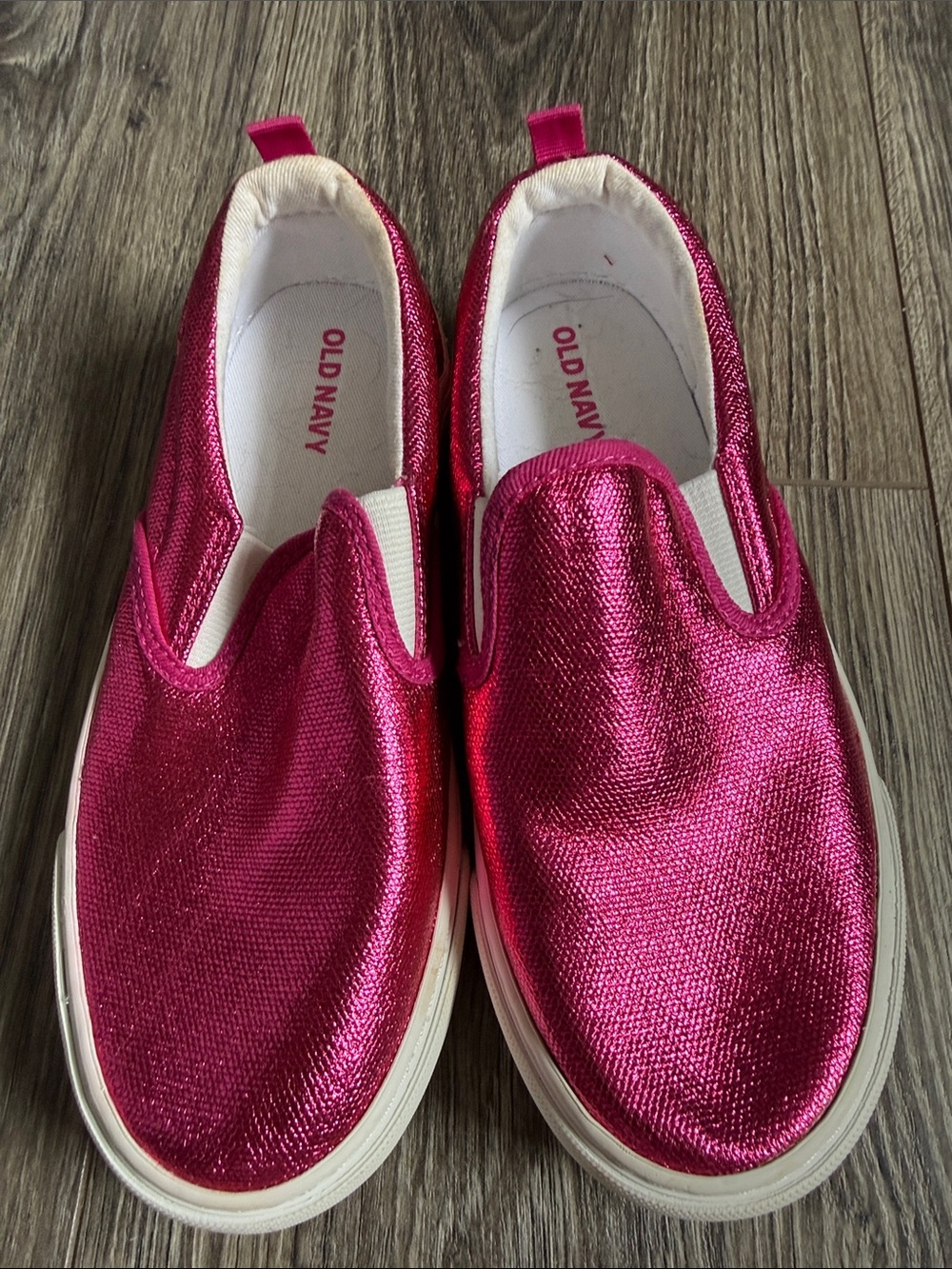 Old Navy Hot Pink Glitter Slip-On Sneakers